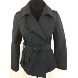 FOREVER 21 Belted Black Trench Coat Sz M NWOT